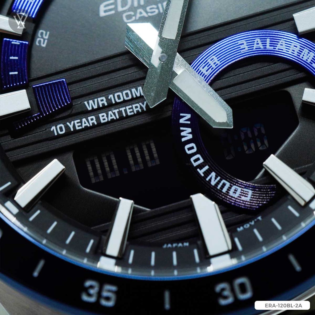 Đồng Hồ Quartz Nam Casio Edifice WATCHSTORE ERA-120BL-2AVD, Mặt Kính Khoáng 46.8mm, Dây Da Cao Cấp, Vỏ Thép Không Gỉ