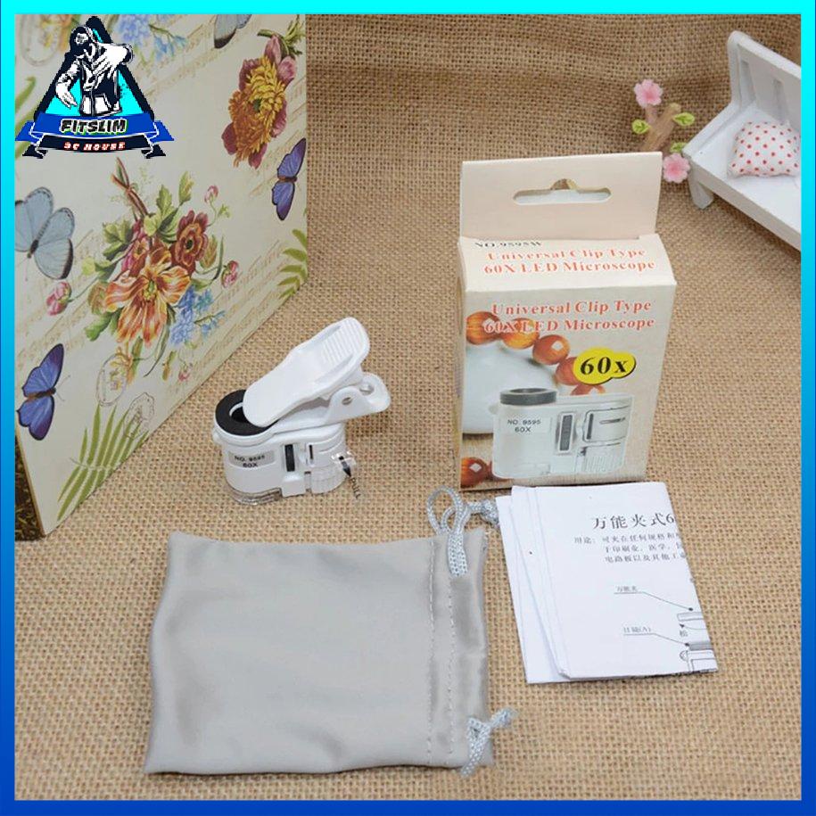 Kính lúp 60X Kính hiển vi điện thoại di động Kính lúp với LED kẹp camera điện thoại [8/4]
