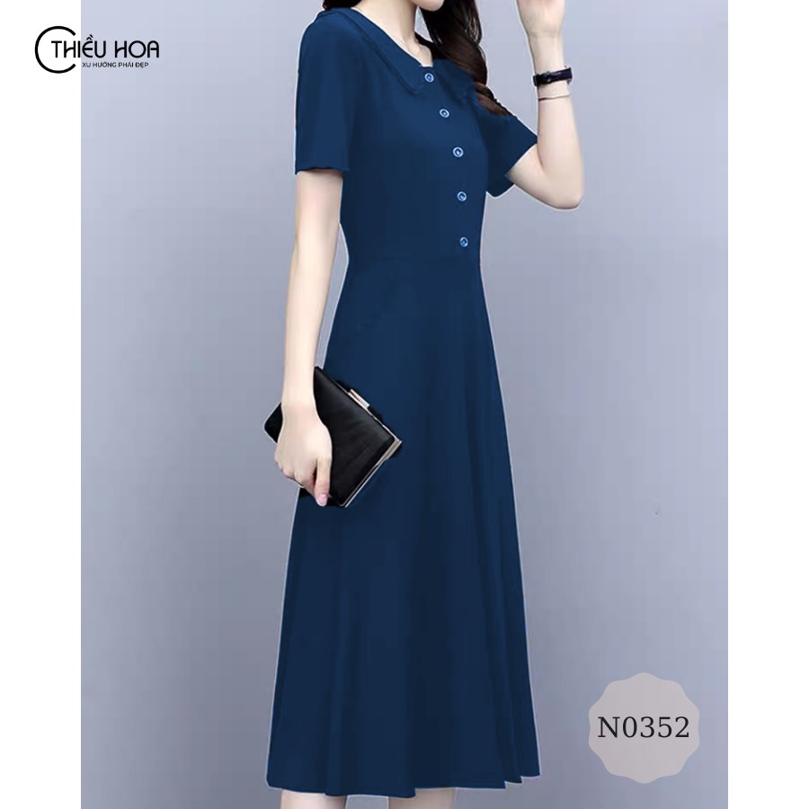 Đầm Thun Cotton Cao Cấp Công Sở Thiều Hoa N0352