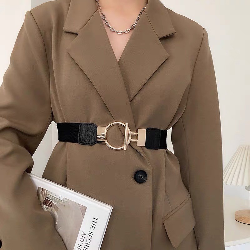 Đai váy KHÓA TRÒN co giãn chiều rộng 4cm Thắt lưng áo bản to Yams Closet