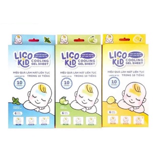 Miếng dán hạ sốt lico kid cooling gel sheet - hộp 3 gói x 2 miếng