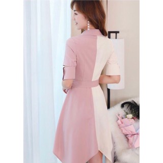 Đầm sm hồng phối trắng