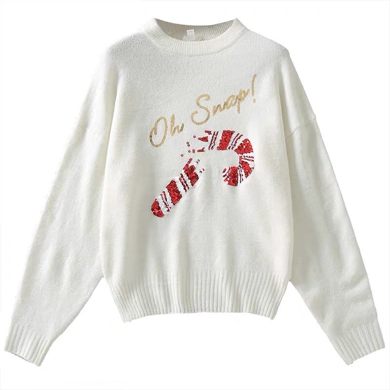 Áo len trắng HM Oh Snap