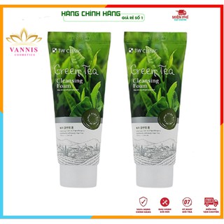 [Nhập Khẩu] Bộ 2 Sữa rửa mặt trắng da - sữa rửa mặt trị mụn chiết xuất từ trà xanh 3W Clinic Hàn Quốc 100mlx2 Lọ