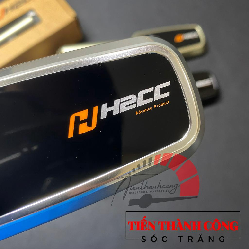 Kính chiếu hậu H2CC mẫu hình chữ nhật, kèm phụ kiện, lắp cho xe máy/Kính H2CC chữ nhật lắp cho xe máy.