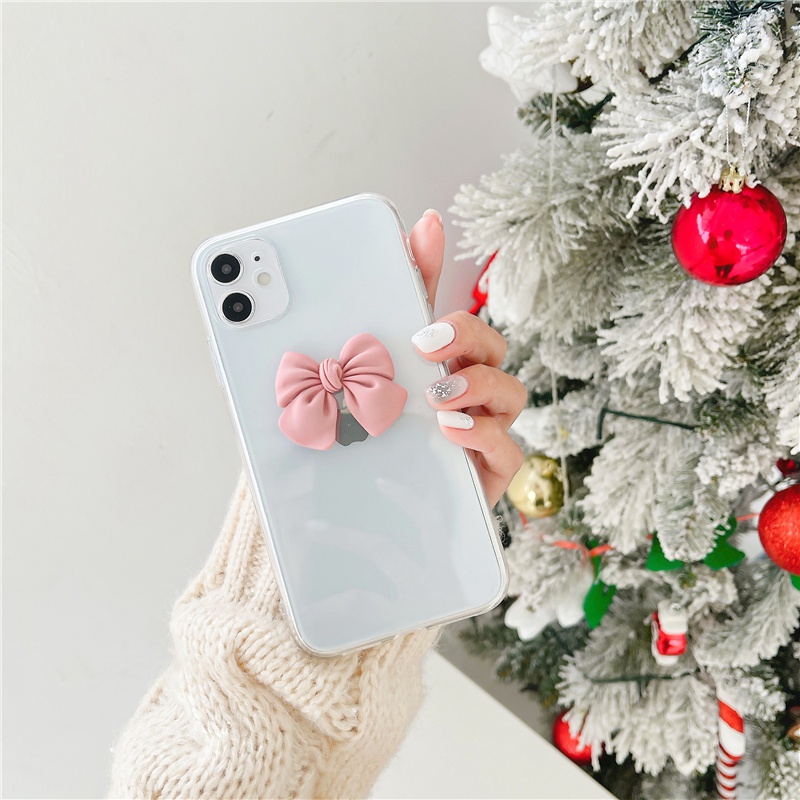 Ốp Điện Thoại Silicon Trong Suốt Phối Nơ Cho Oppo Reno Series 10x Zoom Reno4 Reno4Pro Reno4F Reno3Pro Reno3