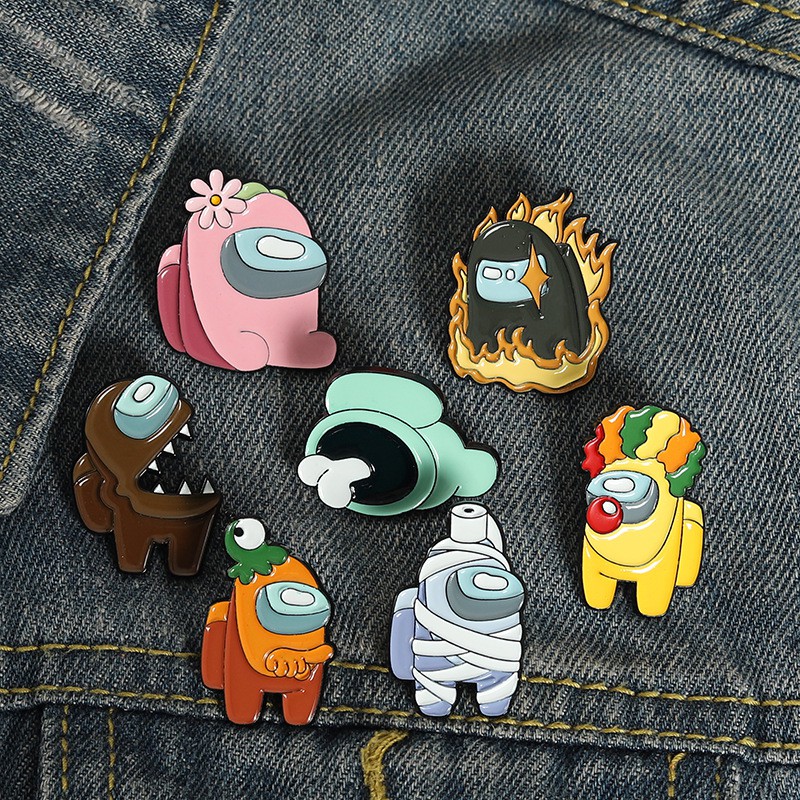 Pins cài áo - Ghim cài áo hợp kim 3D, hình ảnh hoạt hình Among Us cute, tạo nét cho trang phục, làm quà tặng ý nghĩa.