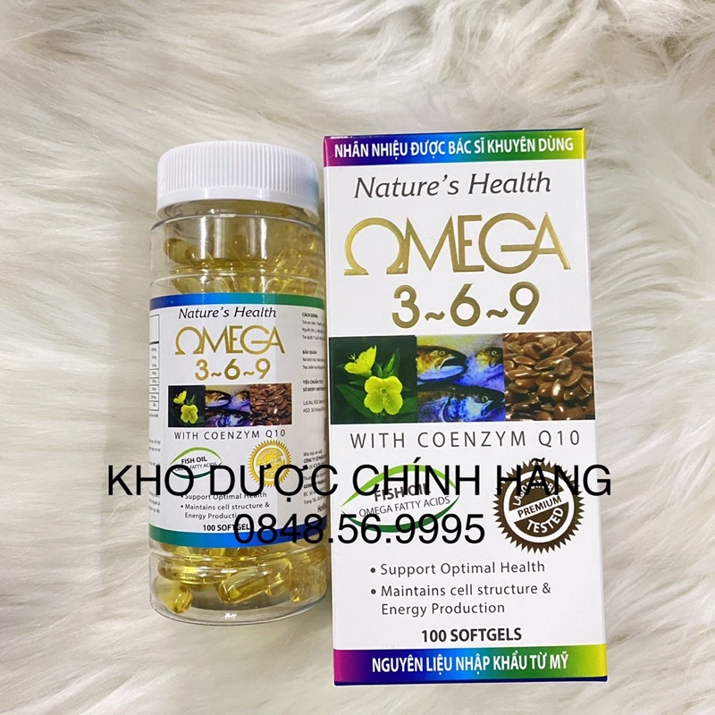 Omega 369 từ dầu cá chứa DHA EPA và dầu hoa anh thảo - Omega 3 6 9 Nature Health tốt cho mắt và tim mạch