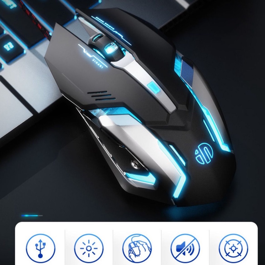 Chuột Máy Tính Laptop Gaming Có LED Nhiều Màu Phong Cách Hiện Đại Ấn Tượng PB6