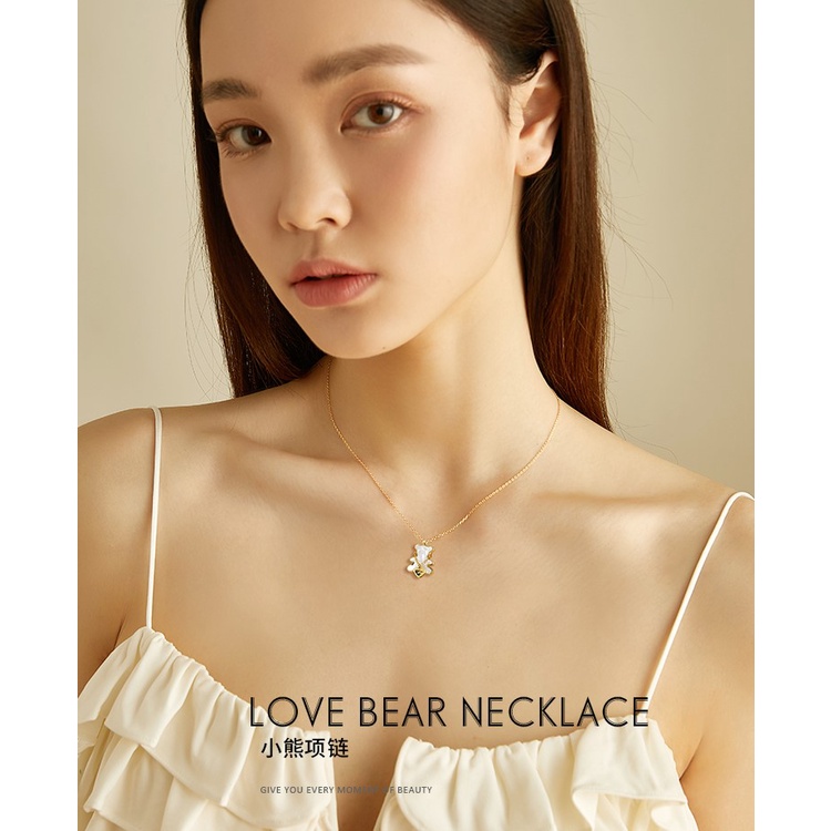 Dây chuyền vòng cổ nữ titan gấu tim X8-304A - CAM KẾT KHÔNG GỈ, KHÔNG BAY MÀU - BẢO HÀNH 12 THÁNG