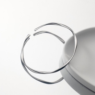 Kiềng bạc nữ vòng tay nữ bạc s925 kiềng trơn xoắn Cá jewelry KIENG9