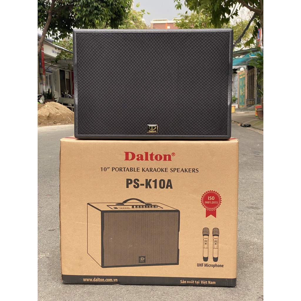 Loa kéo bluetooth mini du lịch xách tay Dalton PS - K10A Hàng Chính Hãng công suất 300w tặng kèm 2 micro không dây xịn