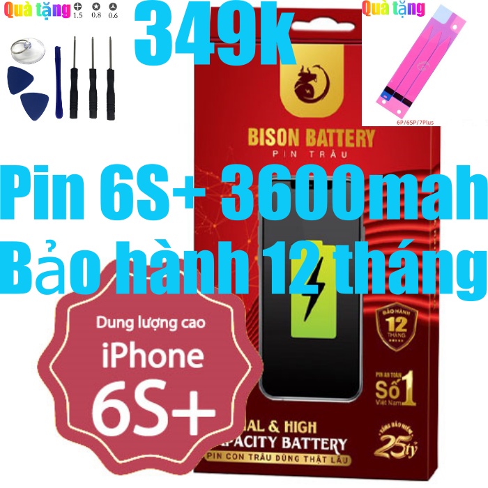 Pin iPhone 6s Plus dung lượng cao 3600mAh BISON chính hãng