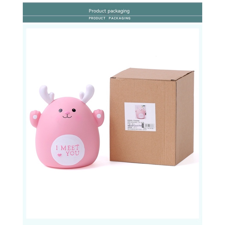 Ống Heo Tiết Kiệm Bằng Vinyl Kiểu Dáng Hoạt Hình Dễ Thương Cho Bé