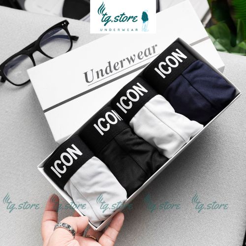 Quần Sịp Nam Tam Giác Hàng Xuất Xịn Cao Cấp Combo 4 Cái, Quần Lót Nam Thun Lạnh Co Dãn 4 Chiều IC-C.