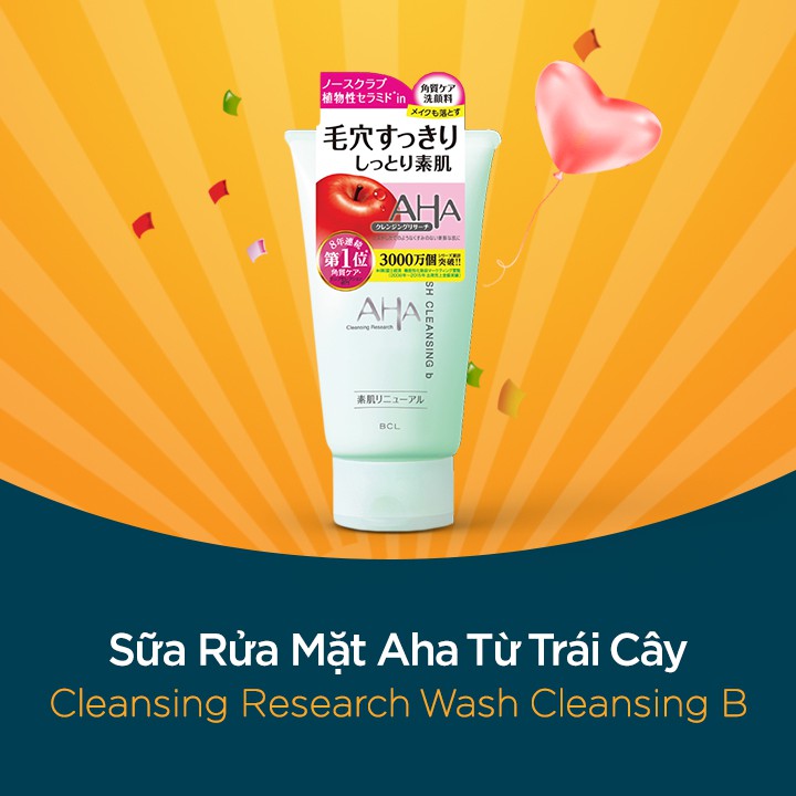 Sữa Rửa Mặt Aha Từ Trái Cây BCL Cleansing Research Wash Cleansing B 120g