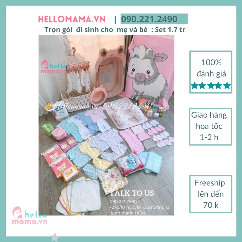 Combo đi sinh siêu tiết kiệm, chất liệu và thương hiệu uy tín cho mẹ