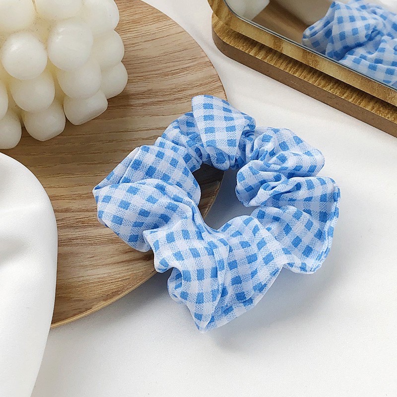 Dây cột tóc, buộc tóc Scrunchies vải chấm bi caro Hàn Quốc