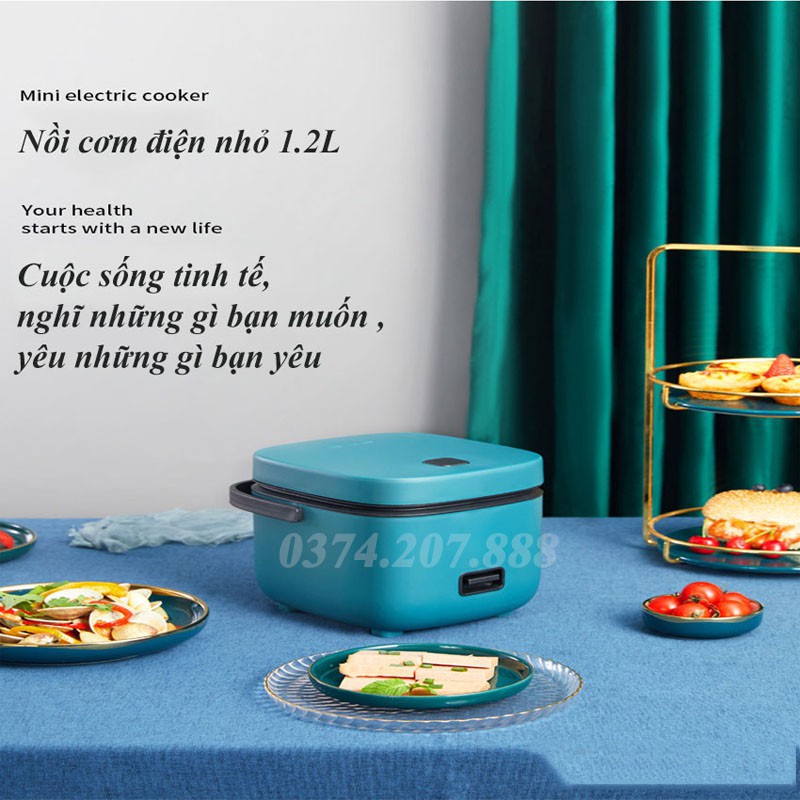 Nồi Cơm Điện Đa Năng Mini  1,2L  (Nấu Cháo, Chưng, Hấp, Luộc...) | BigBuy360 - bigbuy360.vn