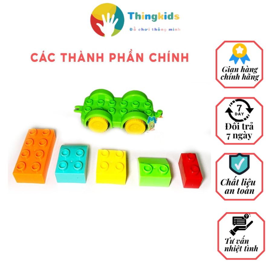Xếp hình lắp ráp gạch,. Đồ chơi bé mầm non cho bé - Thingkids