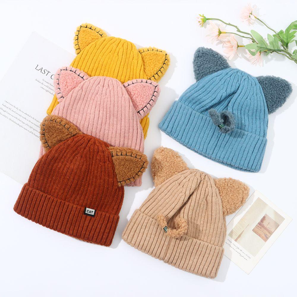 Mũ Beanie Tai Gấu Mềm Mại Cho Nữ
