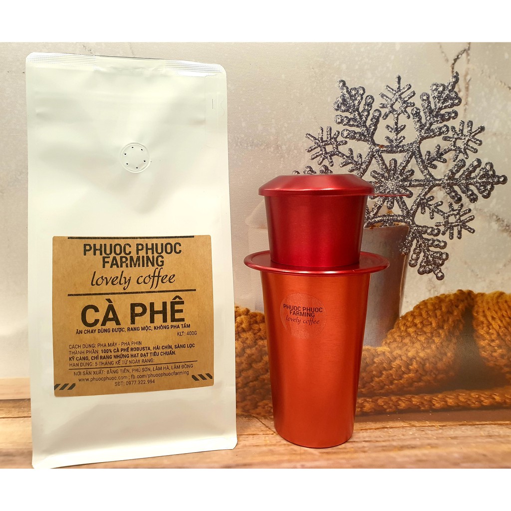 CAFE PHUOC PHUOC 365- 350gam-100% Robusta hái chín 100% chất lượng cao