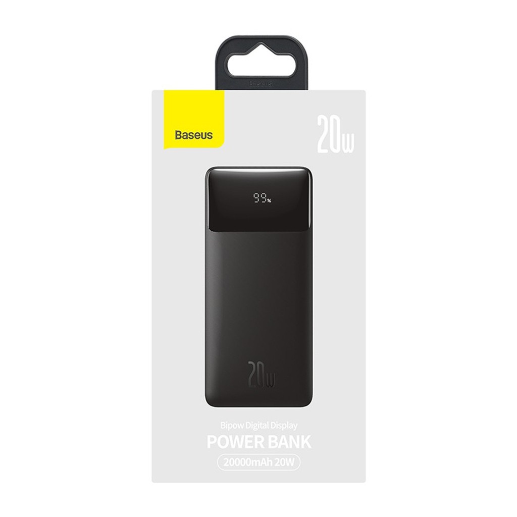 Sạc pin dự phòng 20000mah bipow cho iphone ipad android samsung oppo xiaomi sạc nhanh 20w chính hãng baseus