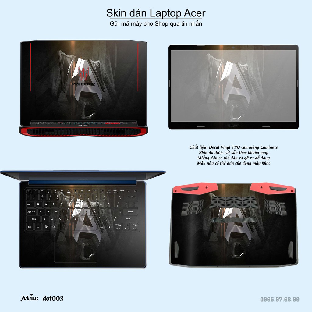 Skin dán Laptop Acer in hình Dota 2 (inbox mã máy cho Shop)