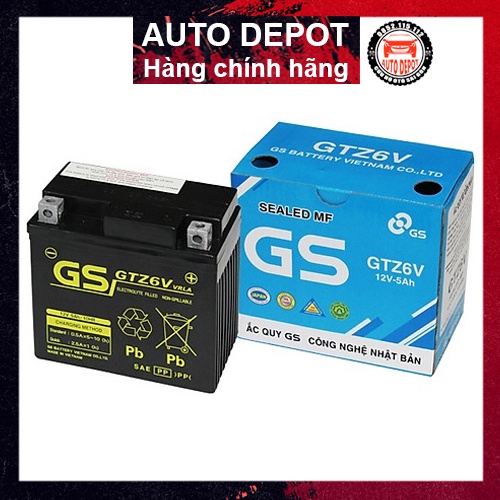 Ác quy GS GTZ6V 12V-5Ah cho xe máy honda Lead Airblae SH Việt Vario Chính Hãng