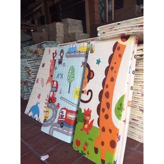 Thảm xốp xpe cho bé gấp gọn tấm lót trải sàn 2 mặt chống thấm chống trơn hàn quốc phủ silicon 1m8 2m