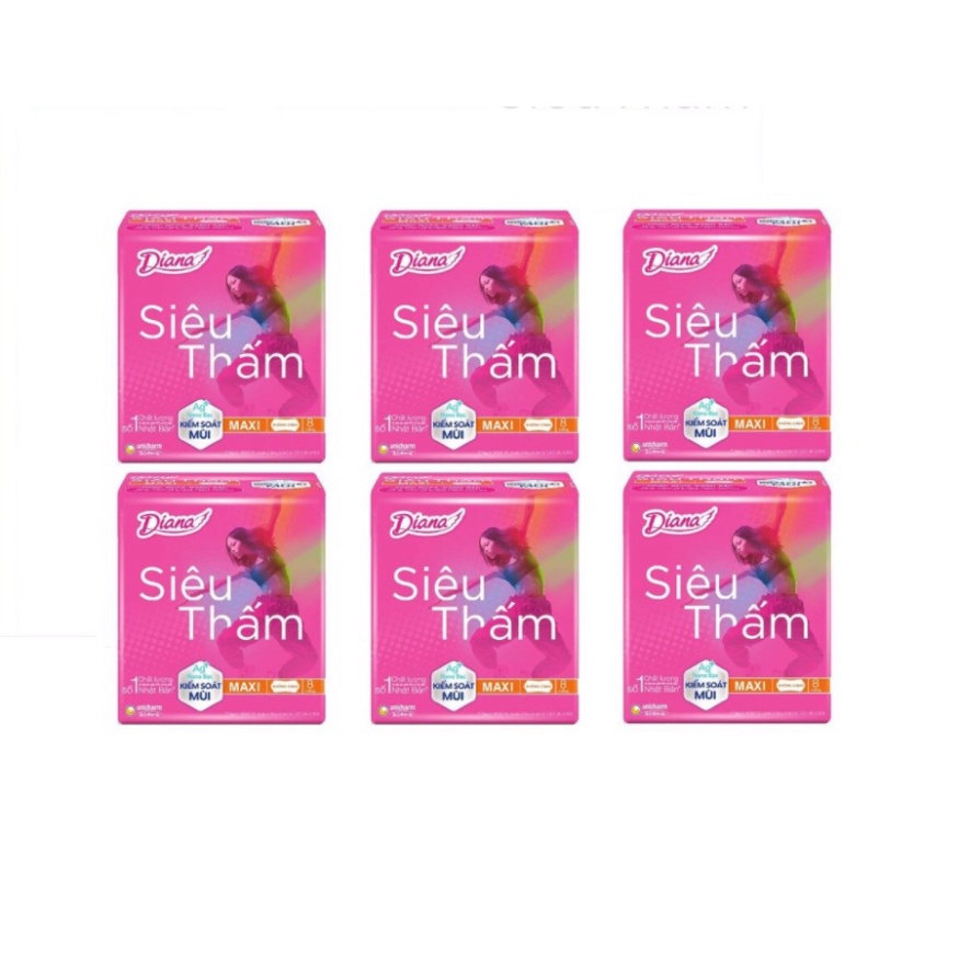 Băng vệ sinh Diana siêu thấm dày không cánh Maxi 8 miếng/gói