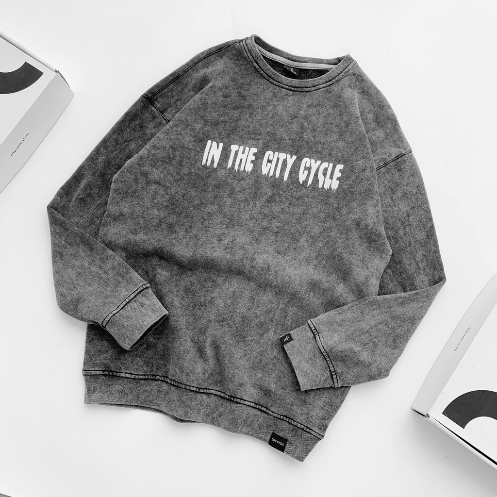 Áo sweater  in the city cycle   - áo nỉ sweater unisex form rộng Local Brand | BigBuy360 - bigbuy360.vn