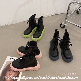 ORDER Giày boots pha màu phong cách Hàn Quốc