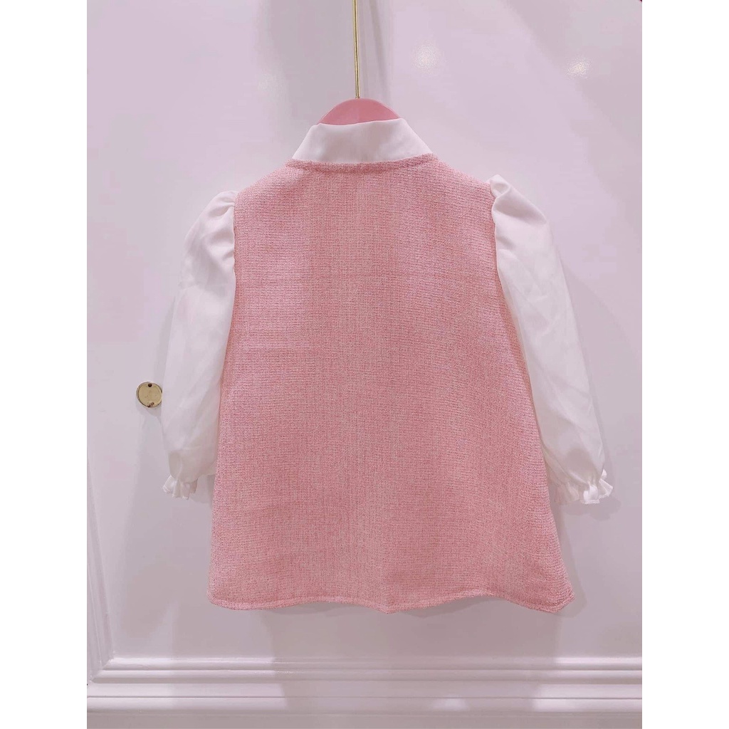 Váy cho bé gái thu đông Babystore88 - Đầm dạ 2 lớp dài tay cho bé 1 2 3 4 5 6 7 8 tuổi hàng thiết kế cao cấp V58