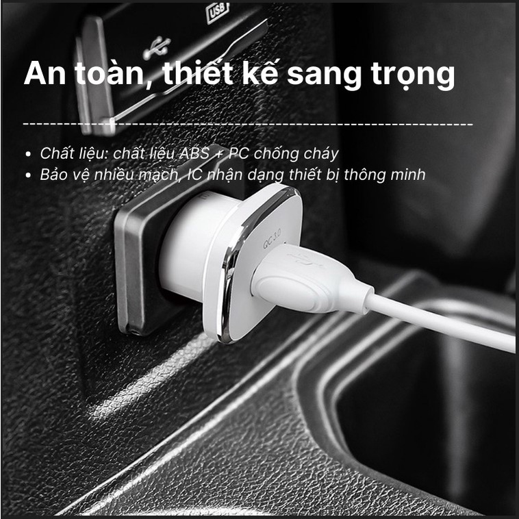 Tẩu sạc ô tô Borofone BZ12A QC3.0 - Sạc nhanh