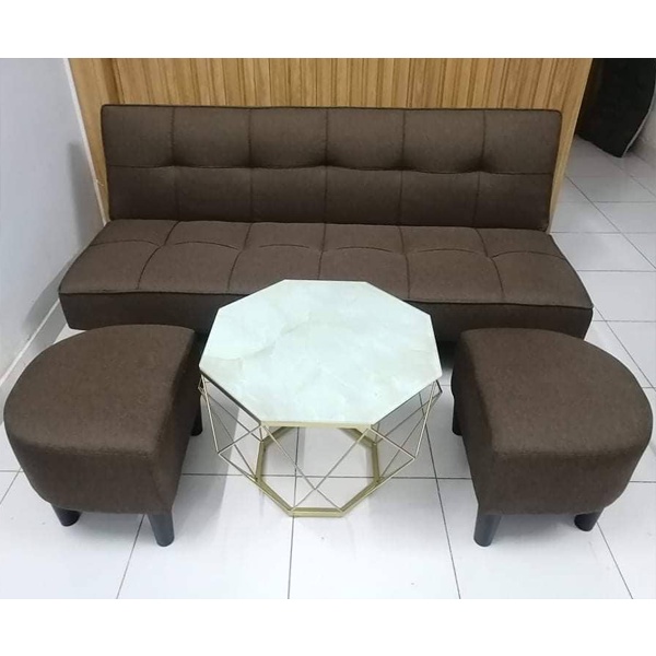 Bàn sofa cao 45cm  - Bàn kim cương kính cường lực sơn tĩnh điện