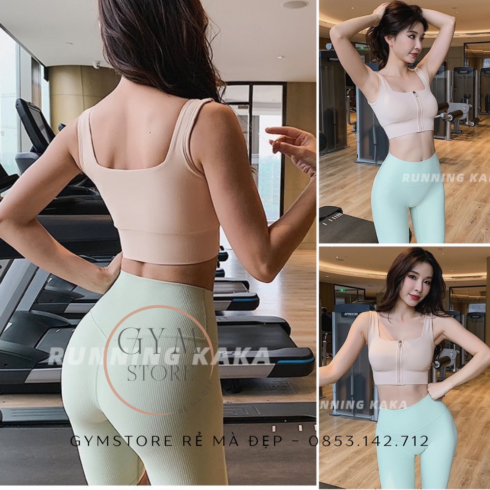 Áo Bra Mút Liền Tập GYM Nữ ❤️𝐇𝐀̀𝐍𝐆 𝐗𝐈̣𝐍❤️ Áo Lót Khoá Kéo YOGA Thun Dệt Thoáng Mồ Hôi Co Giãn Tốt 𝐆𝐘𝐌𝐒𝐓𝐎𝐑𝐄 203