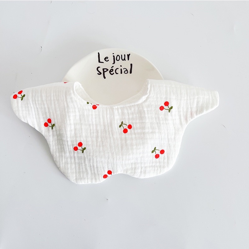 Yếm đeo cổ vải muslin cho bé trai bé gái phong cách Hàn Quốc 0-2 tuổi