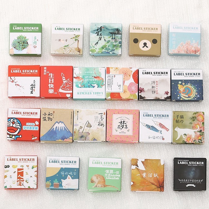 Set 40 Miếng Dán Hoạt Hình Mini Trang Trí Album Ảnh/Sổ Tay