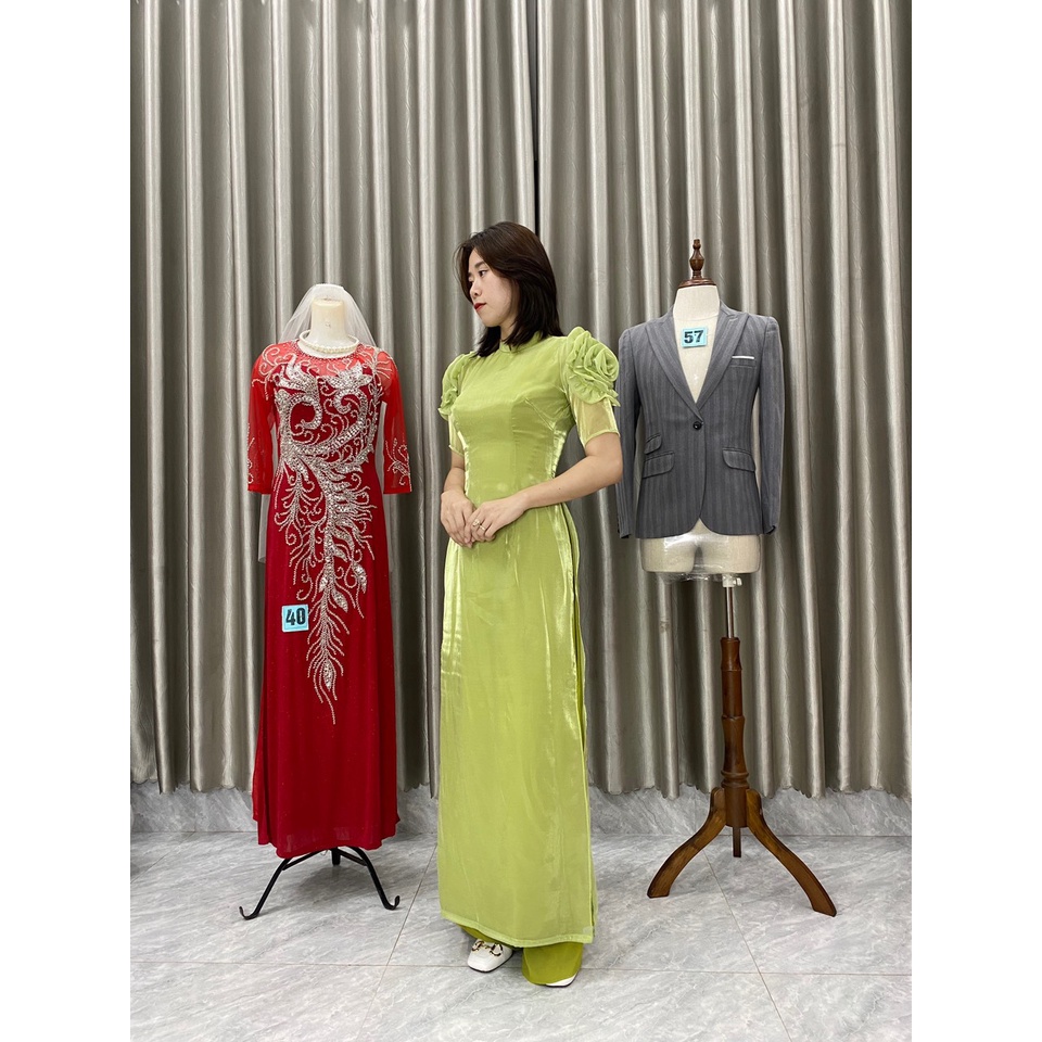 Áo dài cao cấp thiết kế_tơ sống lót lụa hoa nổi