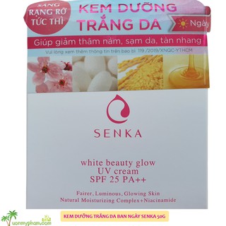 [Siêu Phẩm - Mới] Kem Dưỡng Trắng Da Chống Nắng Ban Ngày Senka White Beauty Glow Gel Cream 50G - Shiseido Nhật Bản