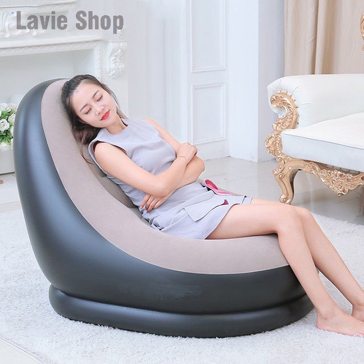 Ghế Sofa Hơi Tự Lưng - Ghế Hơi Êm Ái Lót Nỉ Tặng Kèm Bơm Điện 2 Chiều VT122