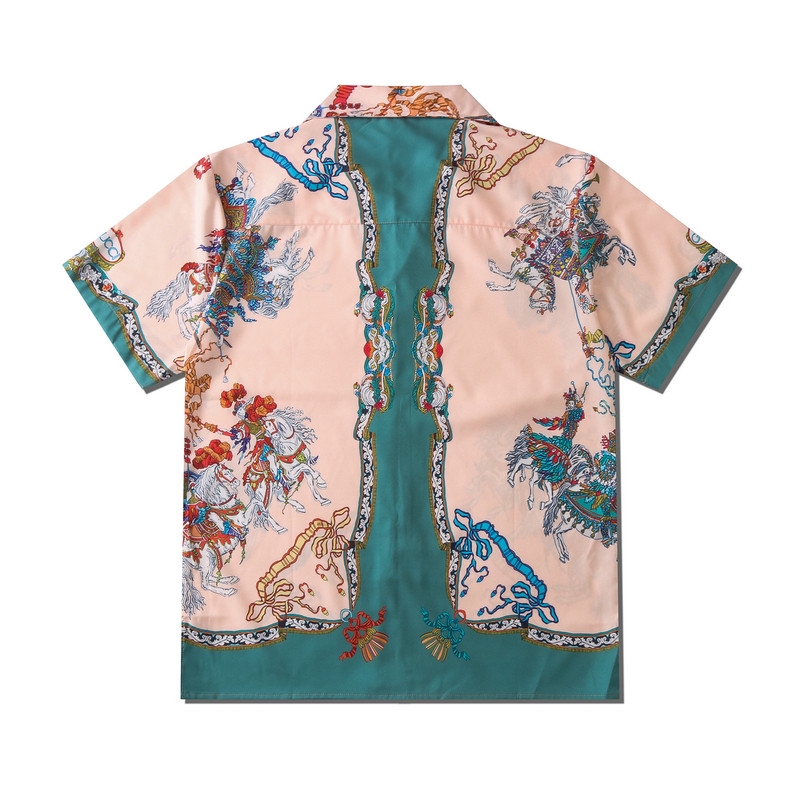 Áo sơ mi ngắn tay họa tiết vintage phong cách thời trang độc đáo