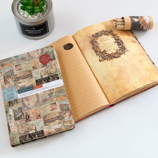 DecorMe Sổ tay vintage khổ A5 phong cách cổ điển sử dụng ghi chép, làm bullet journal