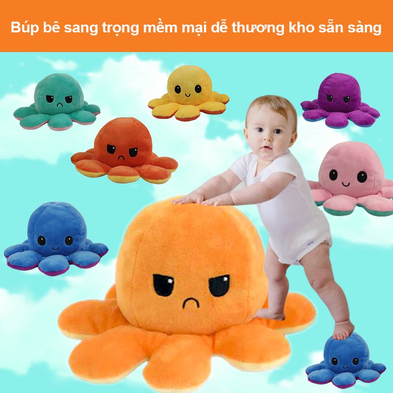 Bạch Tuộc Nhồi Bông Hai Mặt Đáng Yêu