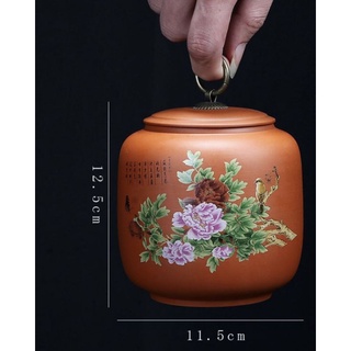 Hũ bình đựng trà gốm nung nắp khít