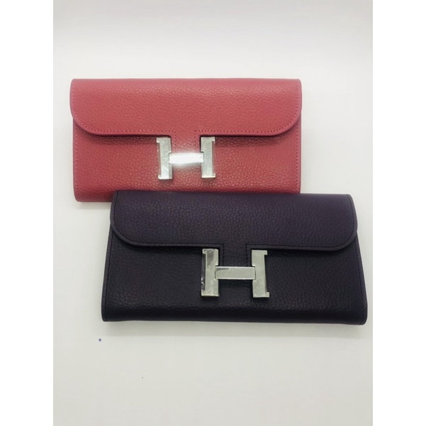 Ví dài Nữ/ Clutch cầm tay H.M khoá chữ H- Da thật cao cấp