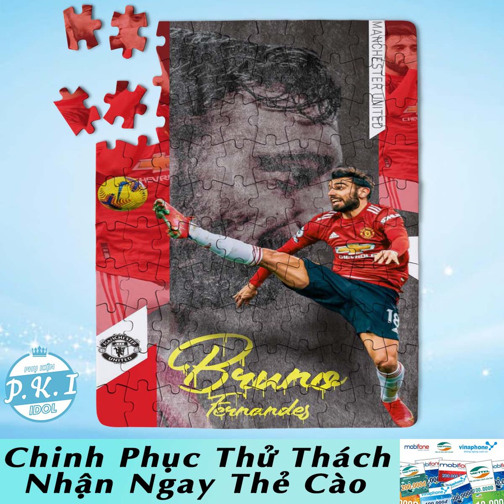 HÀNG XUẤT KHẨU - Tranh Ghép Hình Gỗ Cao Cấp In Hình Cầu Thủ Bruno Fernandes