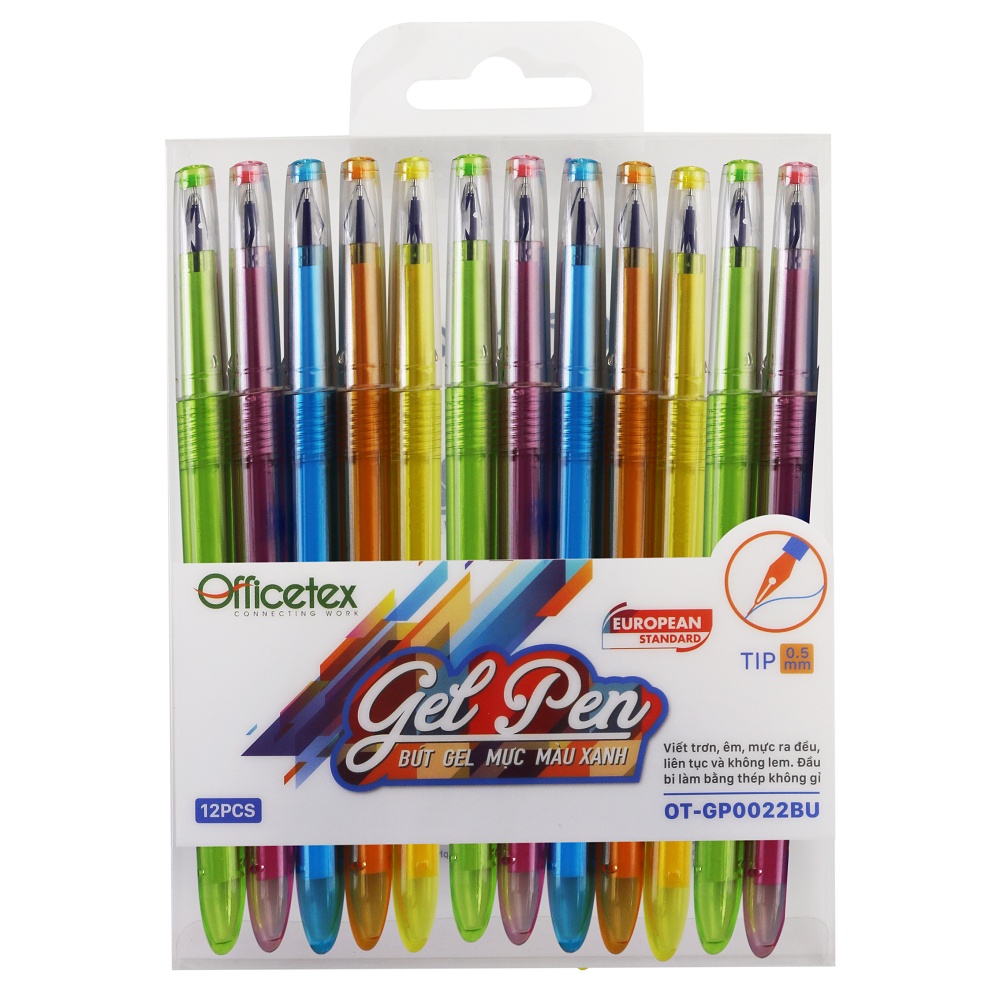 Bút gel Officetex OT-GP0022BU nét 0.5mm - mực xanh (Bán lẻ)
