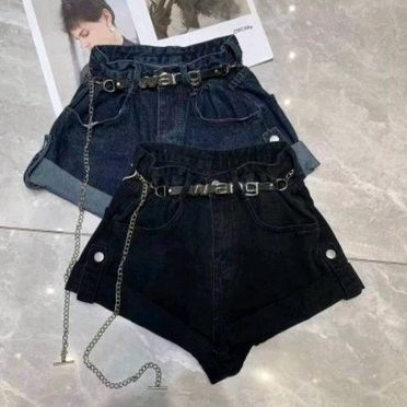 Quần sooc jeans gấp gấu đai Wang hàng QCL1